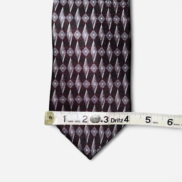 Purple and Black Vintage Geometric Silk Neck Tie - Picture 3 of 5